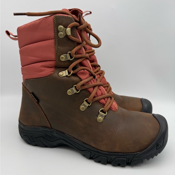 Keen Greta Waterproof Women's Size 8 M Brown Leather Lace-Up Hiking Boots - Picture 2 of 11
